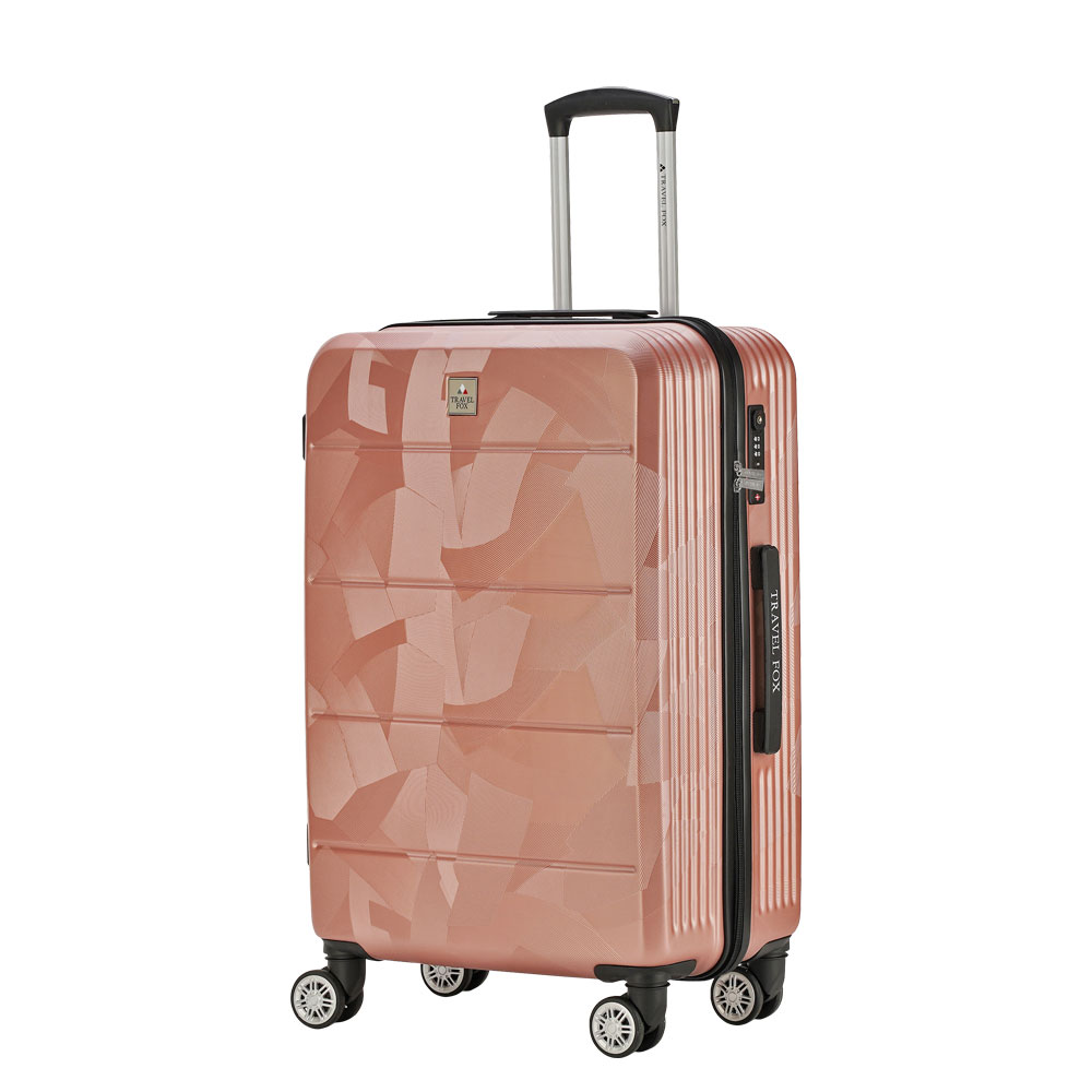 25吋閃耀大容量拉鍊行李箱-玫瑰金