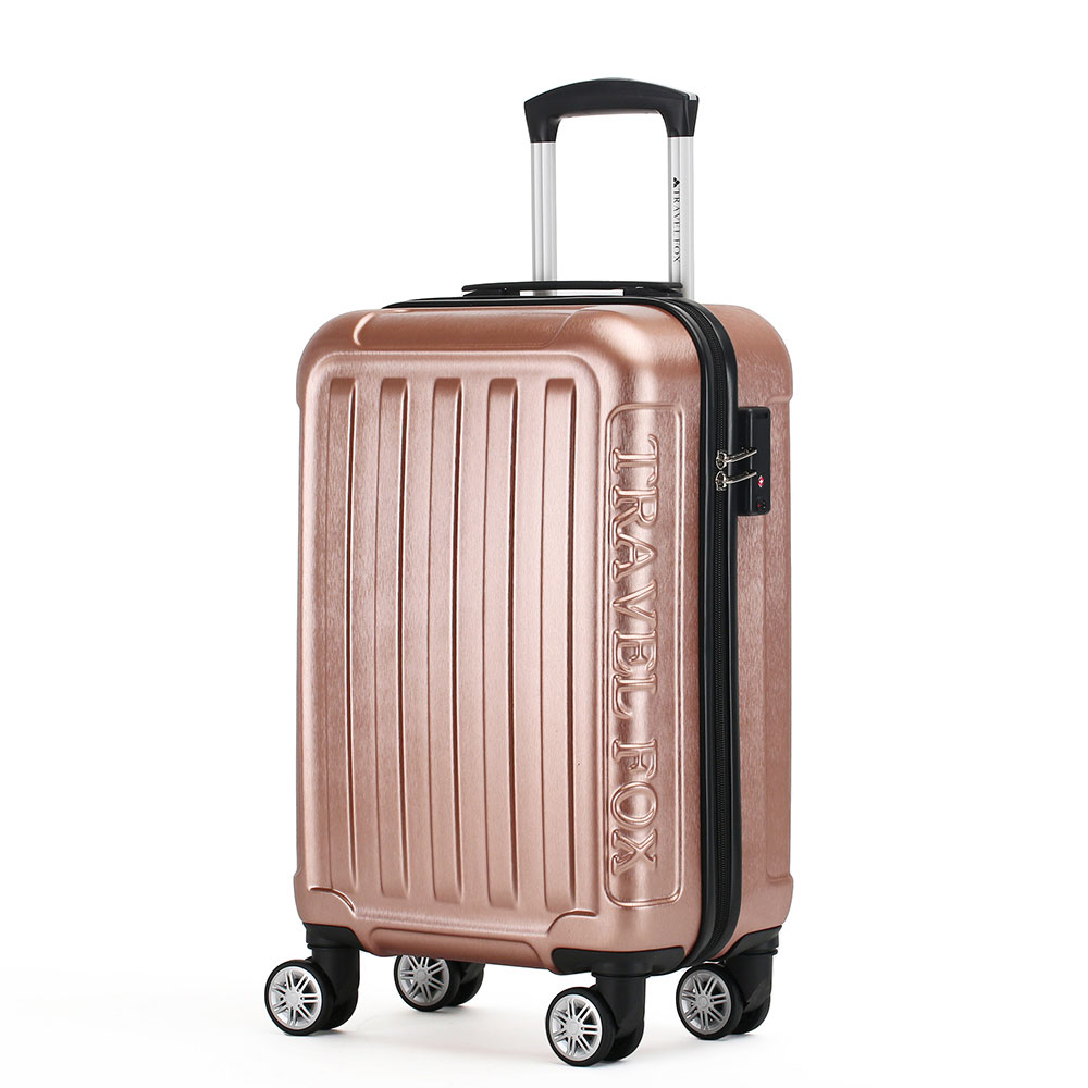 20吋機長拉鍊登機行李箱-玫瑰金