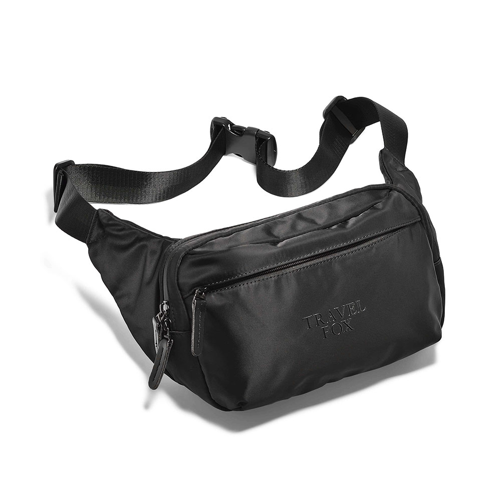 城市移動防水腰/斜背包-黑