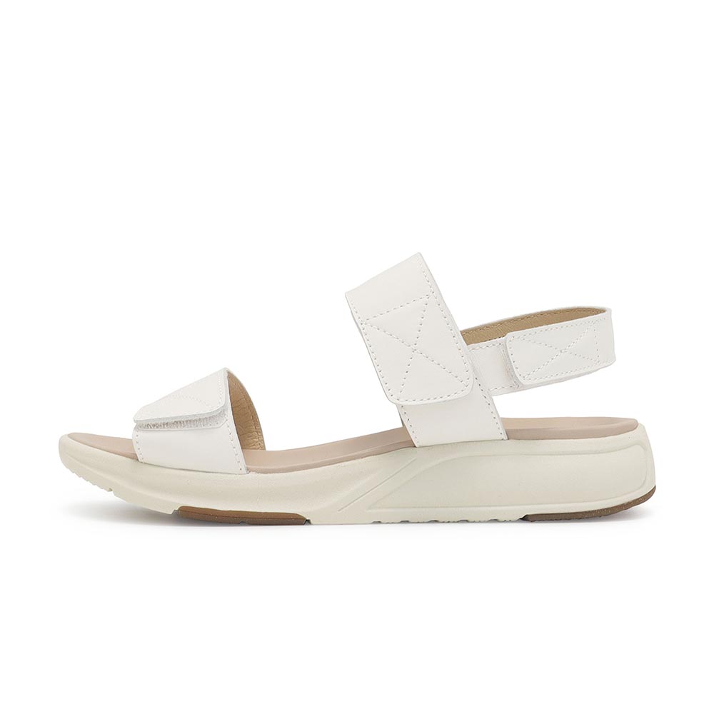 Foxitaly 三段式魔鬼氈輕量涼鞋-米白