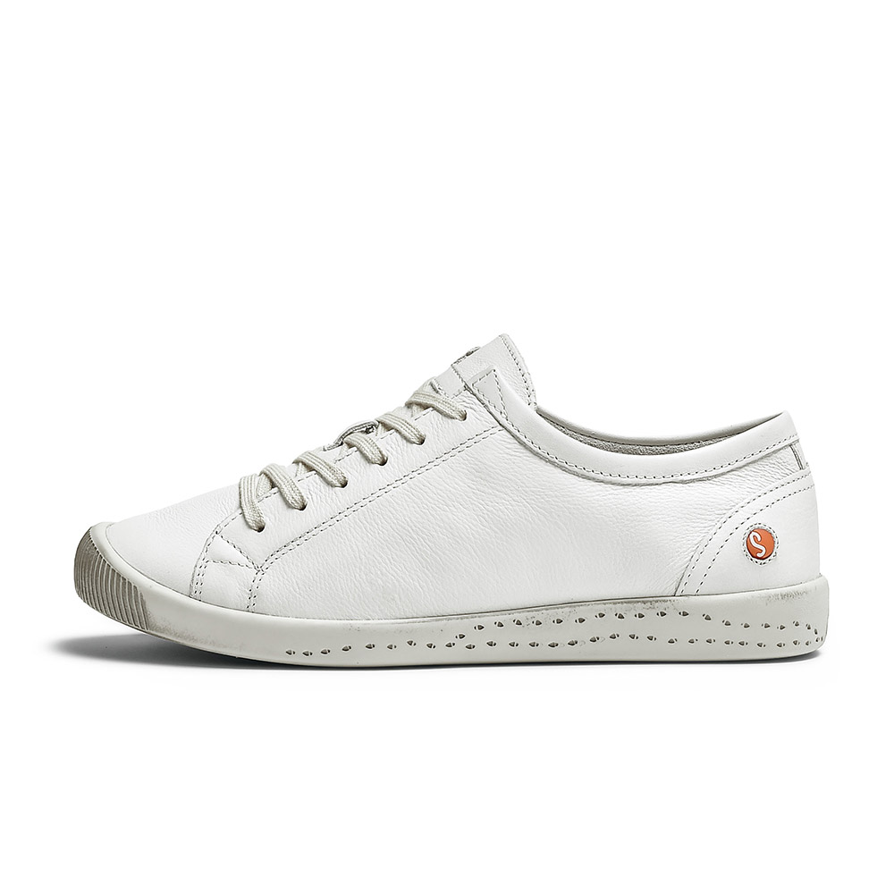 ISLA 柔軟苯染真皮休閒鞋/小白鞋-羽柔白