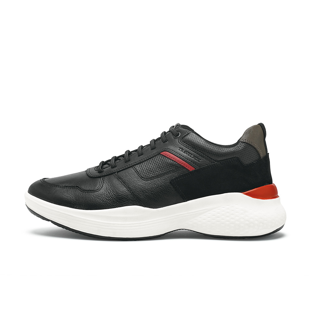 Baja 真皮免綁帶休閒鞋-黑/紅