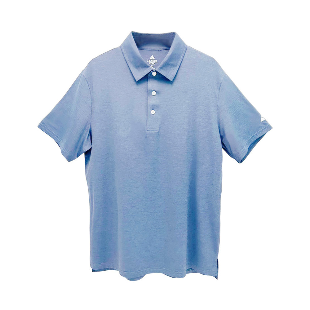 男裝 涼感麻花尼龍機能POLO衫-淺藍