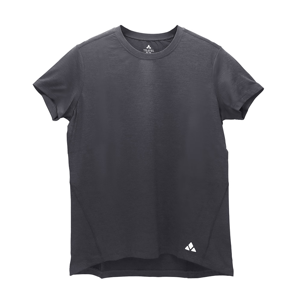 女裝 涼感麻花尼龍機能T-Shirt-深灰