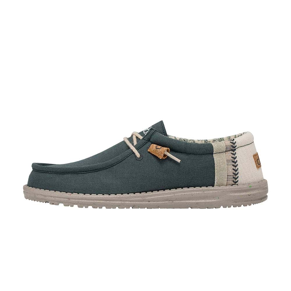 WALLY LINEN NATURAL 輕量懶人鞋-藍綠