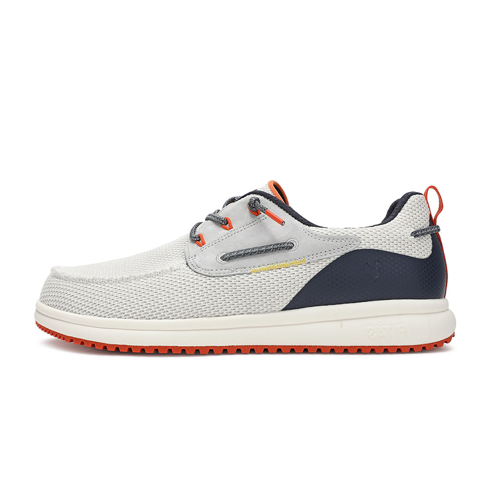 WAVE BAY 時尚再生懶人鞋-浪淘藍白