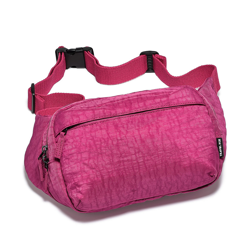 戶外休閒防潑水腰/斜背包-桃紅