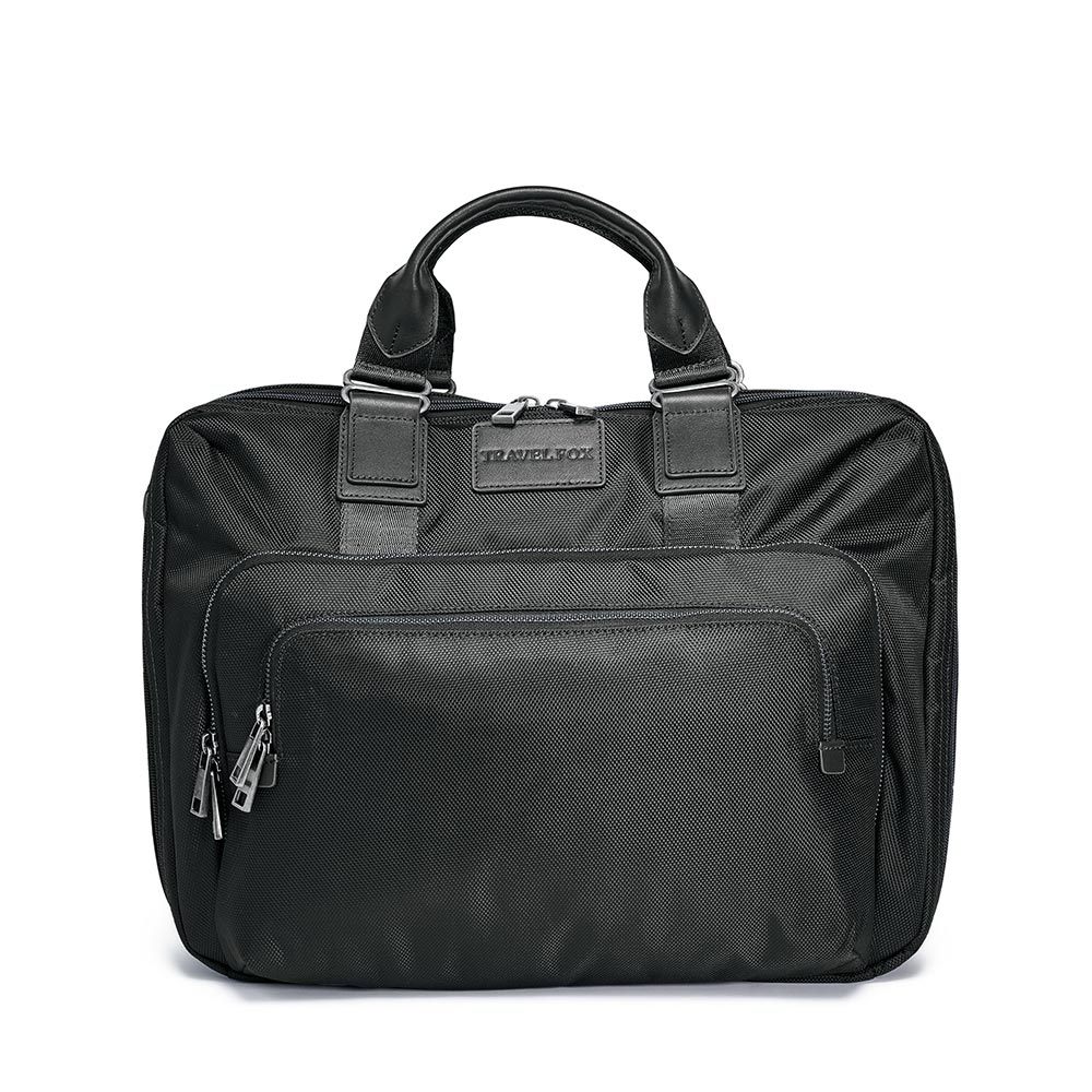 男仕商務防水多隔層 筆電/公事 手提/肩背兩用包-黑